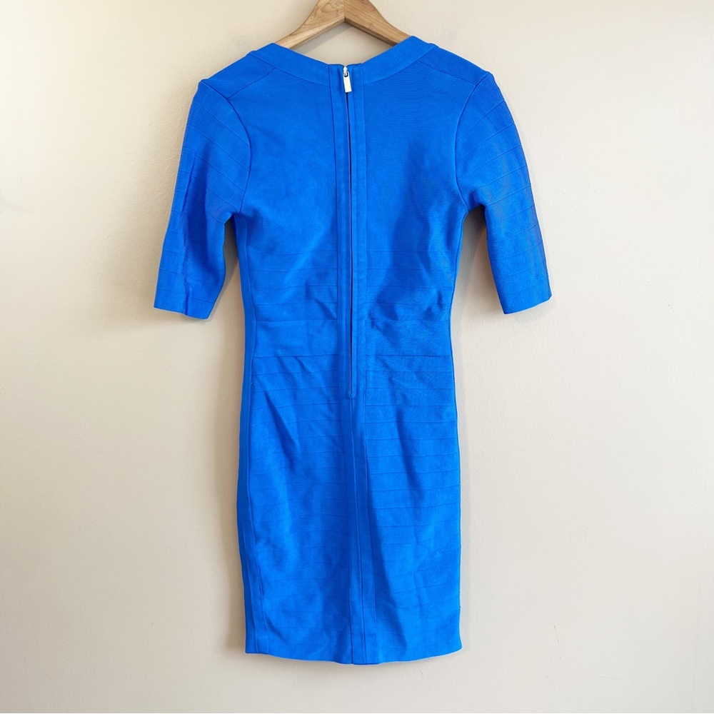 MARCIANO royal blue bandage dress size medium bodycon with sleeves - Picture 6 of 14